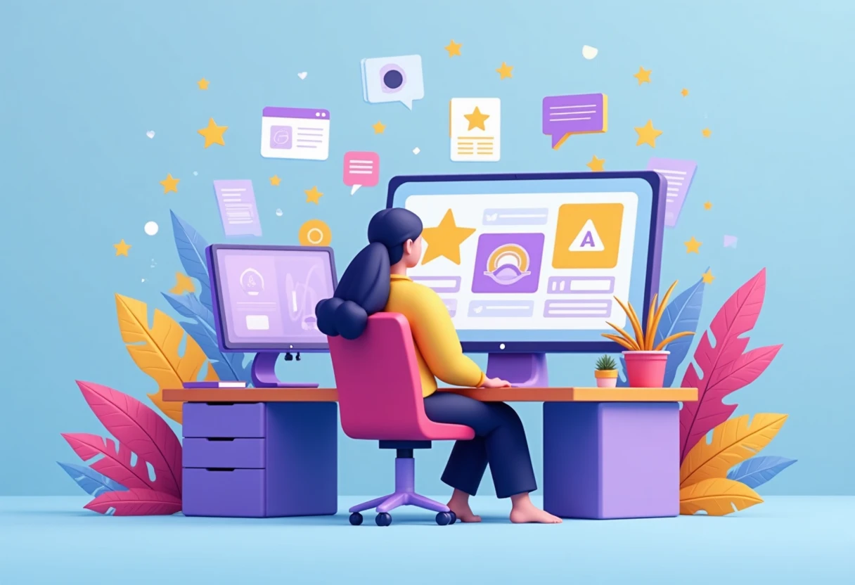 Bureau moderne avec applications