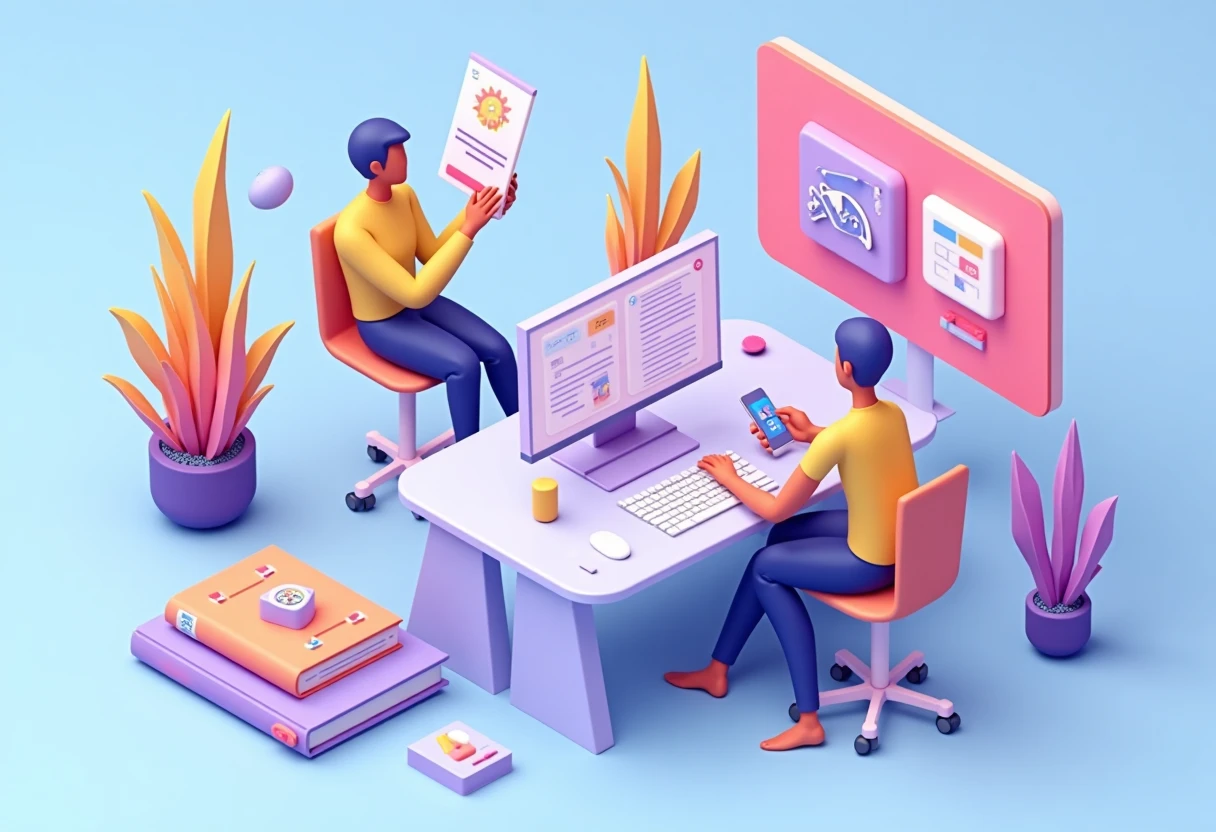Geometric app icons for productivity