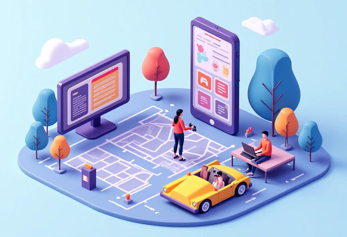 EV charging stations on a digital map