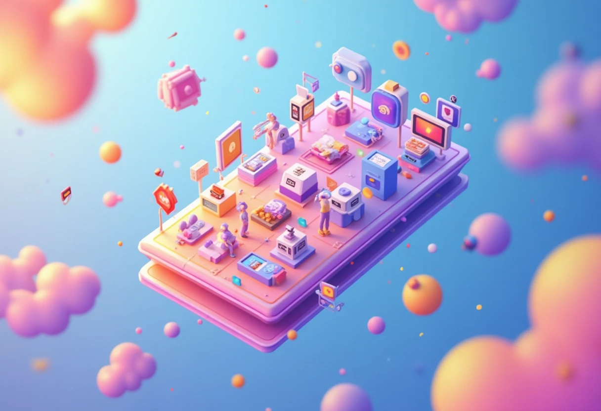 Floating app grid