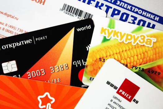 A mix of various credit and gift cards, showcasing a close-up view.